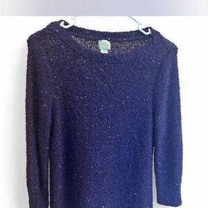 Chico's Women's Purple Sparkle Sweater